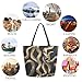 ZzWwR Fashion Golden Snake Black Extra Large Canvas Gym Shoulder Tote,Durable Daily Reusable Top Handle Bag for Mens Womens Yoga Weekender Picnic Beach Travel Market Shopping