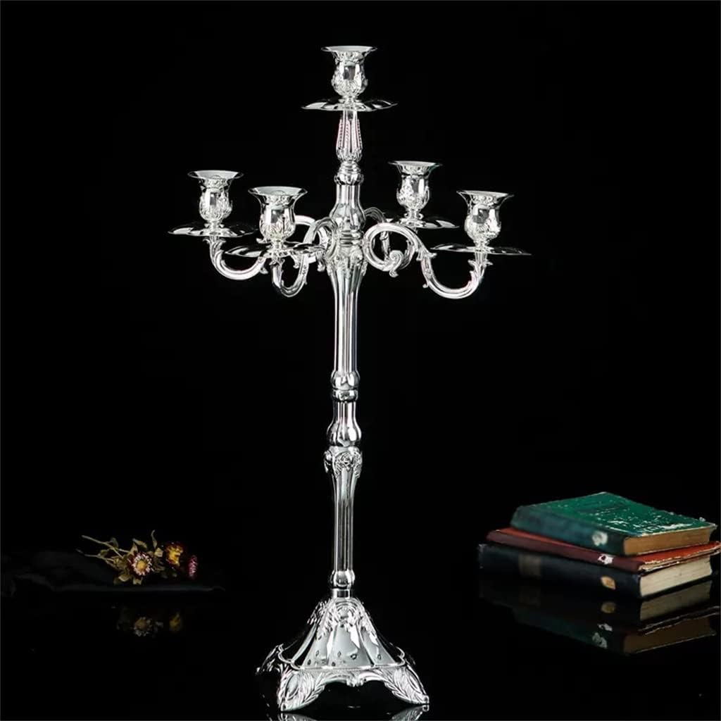 European Living Room Hotel Silver Five Candlestick Home Wedding Romance Supplies