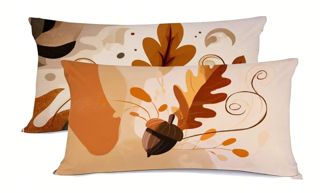 Taie d'oreiller 50x80 cm pommes de pin horticoles housse de coussin rectangulaire