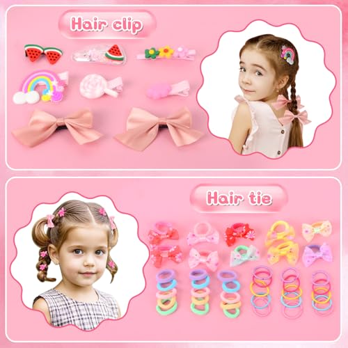 Fantspati Schmuck Kinder Spielzeug, Haarschmuck Geschenk Mädchen 3 4 5 6 7 8 9 10 Jahre, 218 Stück Schmuckset mit Halsketten, Ringe und Haarspangen, Weihnachts Geburtstag Geschenke Kinder