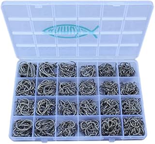 Fishing Hooks Freshwater Saltwater Fish Hooks Bulk Fishing Hooks Set Worm Catfish Hooks Fish Gear Equipment Supplies(800 PCS)