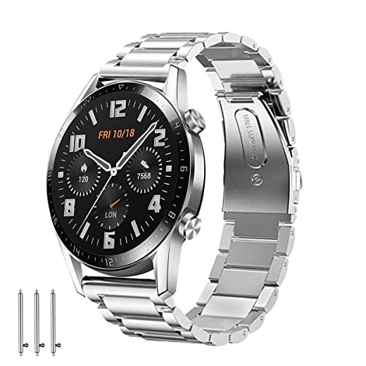 Aimtel Armband kompatibelt med Huawei Watch GT 2 armband 46 mm/Huawei Watch 3 armband, 22 mm rostfritt stål metall ersättningsarmband för Huawei GT 2/GT 2/Huawei Watch GT/Active/GT 2 Pro/Huawei Watch 3/3 Pro