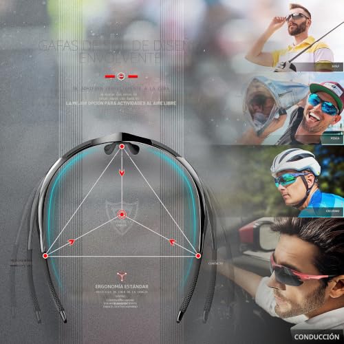 Miniatura 7 de Attcl Gafas De Sol Polarizadas Deportivas Mejoradas Para Hombres, Mujeres, Ciclismo, Conducción, Pesca, Protección Uv400 Cat 3 Ce 7027-C1 Black