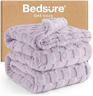 Bedsure GentleSoft California King Blanket for Bed - Super Soft Cozy Blankets for Women Men Girls, Large Fuzzy Fleece Throw for Bedroom Decor, Lavender Fog, 102x96 Inches