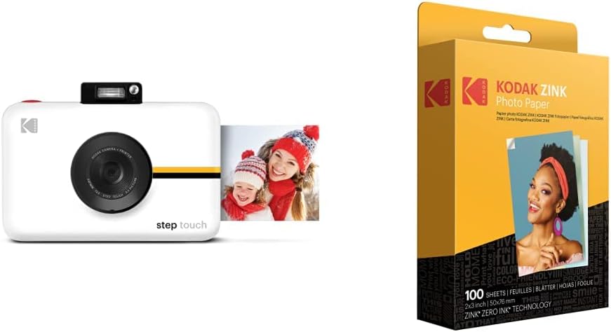 KODAK Step Touch | Fotocamera digitale 13 MP a stampa istantanea, touchscreen LCD da 3,5, video HD 1080p, zoom ottico 10x, specchio selfie, suite editing, tecnologie Bluetooth e ZINK Zero Ink | Nero KODAK Step Touch | Fotocamera digitale 13 MP a stampa istantanea, touchscreen LCD da 3,5, video HD 1080p, zoom ottico 10x, specchio selfie, suite editing, tecnologie Bluetooth e ZINK Zero Ink | Nero
