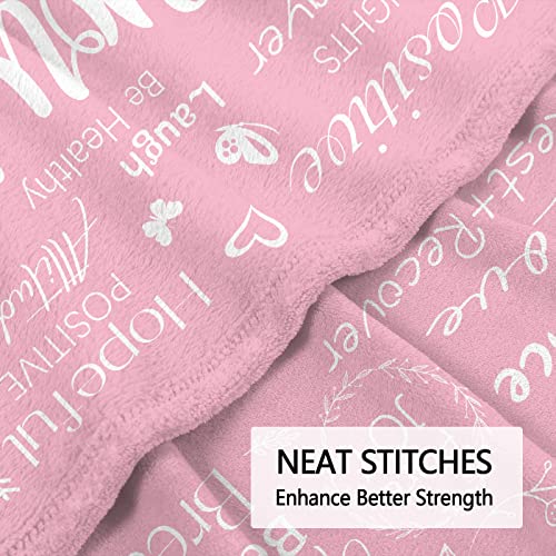 Get Well Soon Gifts For Women Blanket Gifts For Cancer Patients Women 50"X60" Hugs Blanket Healing Blanket Gifts For Women Inspirational Blanket Breast Cancer Blankets Positive Energy Travel Blanket #TOP2