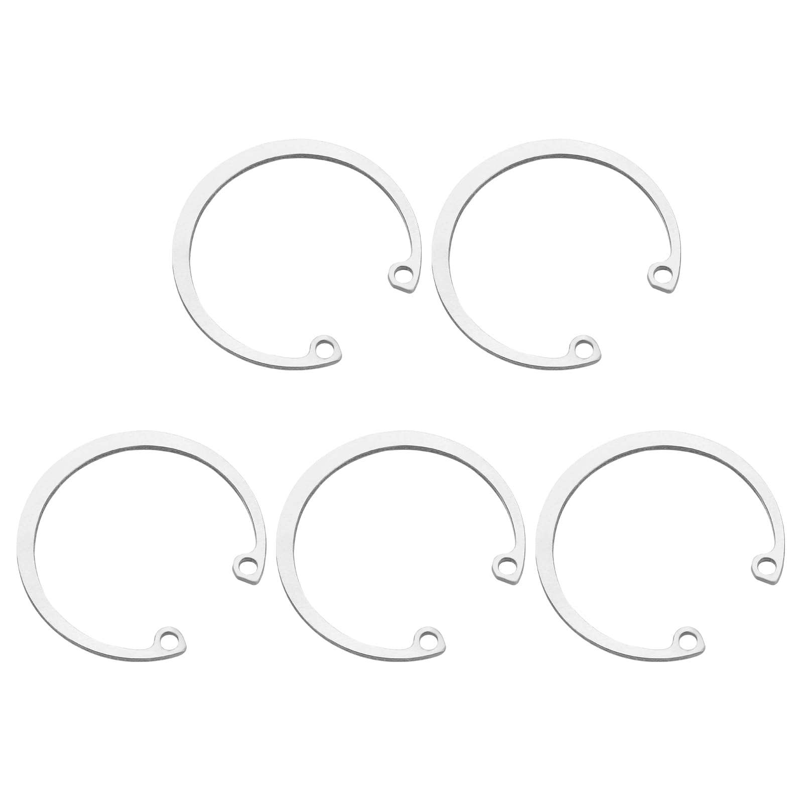 sourcing map 5Pcs 52mm Internal Retaining Ring Circlip, 304 Stainless Steel Internal Circlip Snap Rings C-Clips GB893 for Grooved Shafts Studs, Silver Tone
