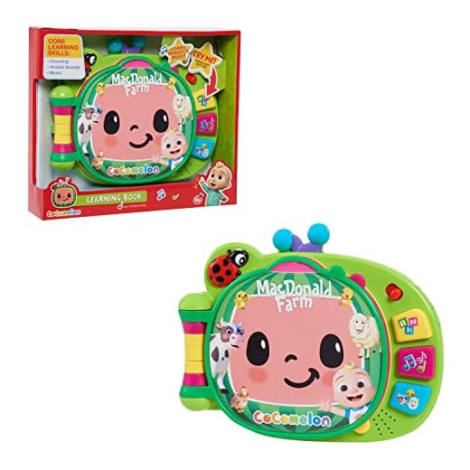 CoComelon Learning Book Interactive Toy for Toddlers with 3 Learning Modes, Music, Numbers, Animal Sounds, 50 Learning Phrases, Ages 18+ Months