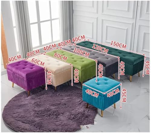 Tabouret de rangement pliable en velours pour ranger les jouets du salon - 2