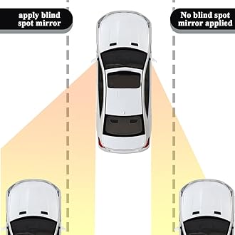 2PCS Blind Spot Mirrors, Rear View Mirror, Round HD Glass Frameless Convex Side Blind Spot Mirror, Universal Adjustable Car Exterior Accessories Compatible with Car SUV and Trucks