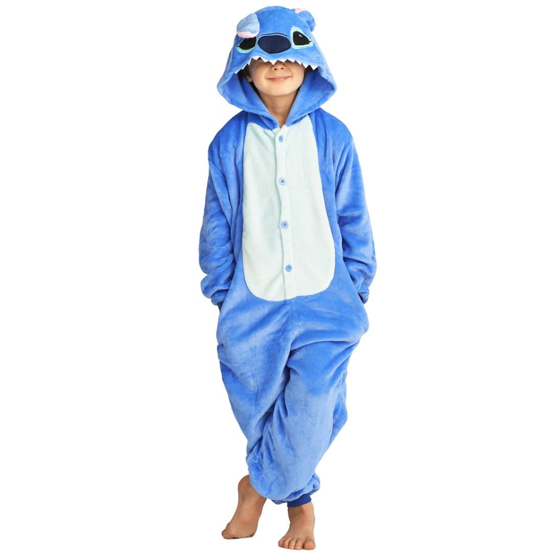 Stitch Kigurumi Pigiama Onesie per Adulti - Peluche Pigiama Unisex Animali Taglie 95-145 cm