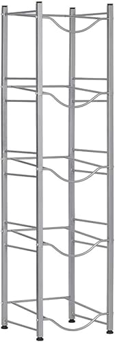 Miniatura 5 de HAITRAL Soporte para jarra de agua de 4 niveles, resistente para botellas de agua, color plateado
