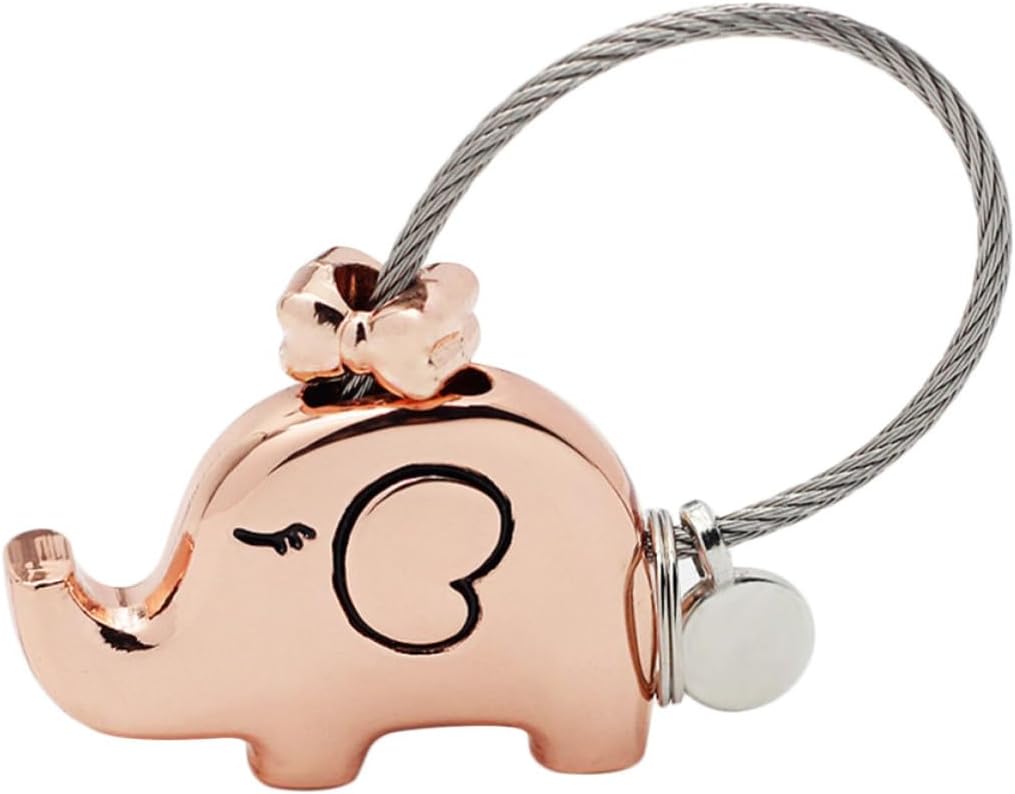 Beavorty Metal Keychain Kissing Elephants Hanging Decor for Key and Phone