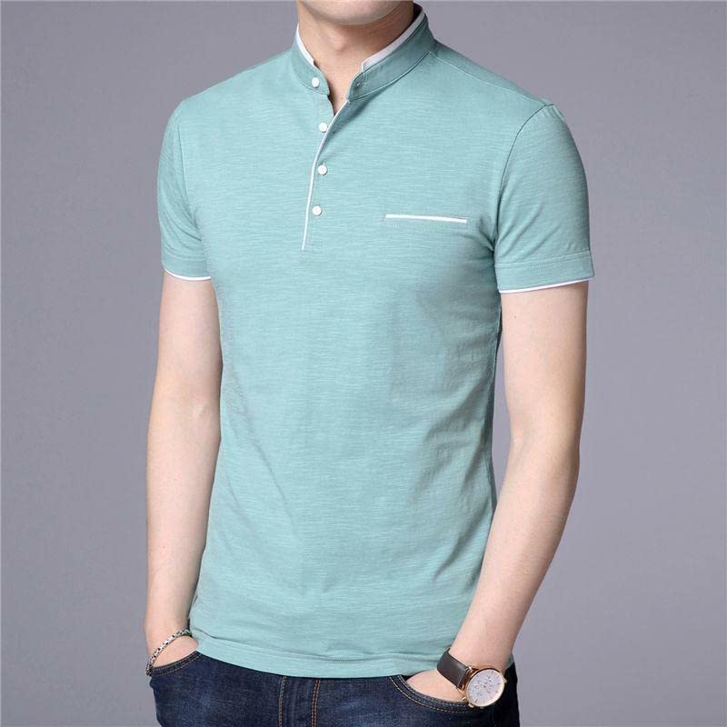 Image of Stylish and Handsome Mandarin Collar Half Sleeves T Shirt for Men Combo (Pack of 1)