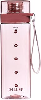 Botella deportiva, diseño de mano, con sellado de gel de sílice y escalas de capacidad, forma cuadrada, botella de gran capacidad, color rosa, 550 ml