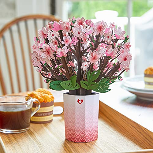 Lovepop Cherry Blossom Paper Bouquet Pop Up Card, 10.25X7-3D Paper Flower Greeting Card, Spring Card For Wife, Mom Or Friend, Anniversary Pop Up Paper Bouquet, Thinking Of You #TOP3