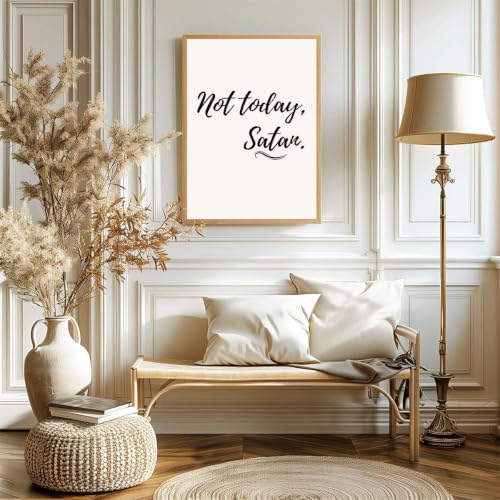 Framed Canvas Wall Art Not Today Quote Minimalist Art Print Poster Motivational Typography Paintings Pictures Wall Decor for Modern Office Bedroom Dorm Aesthetic Inspirational (Framed,16L X24W) - Image 6