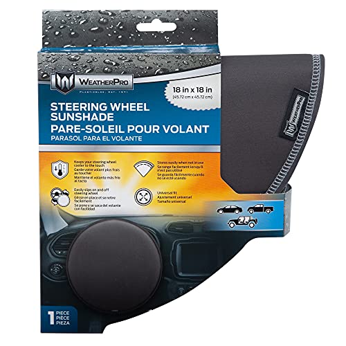 Plasticolor 008410R01 Weatherpro All Black Steering Wheel Cover Sunshade #TOP1