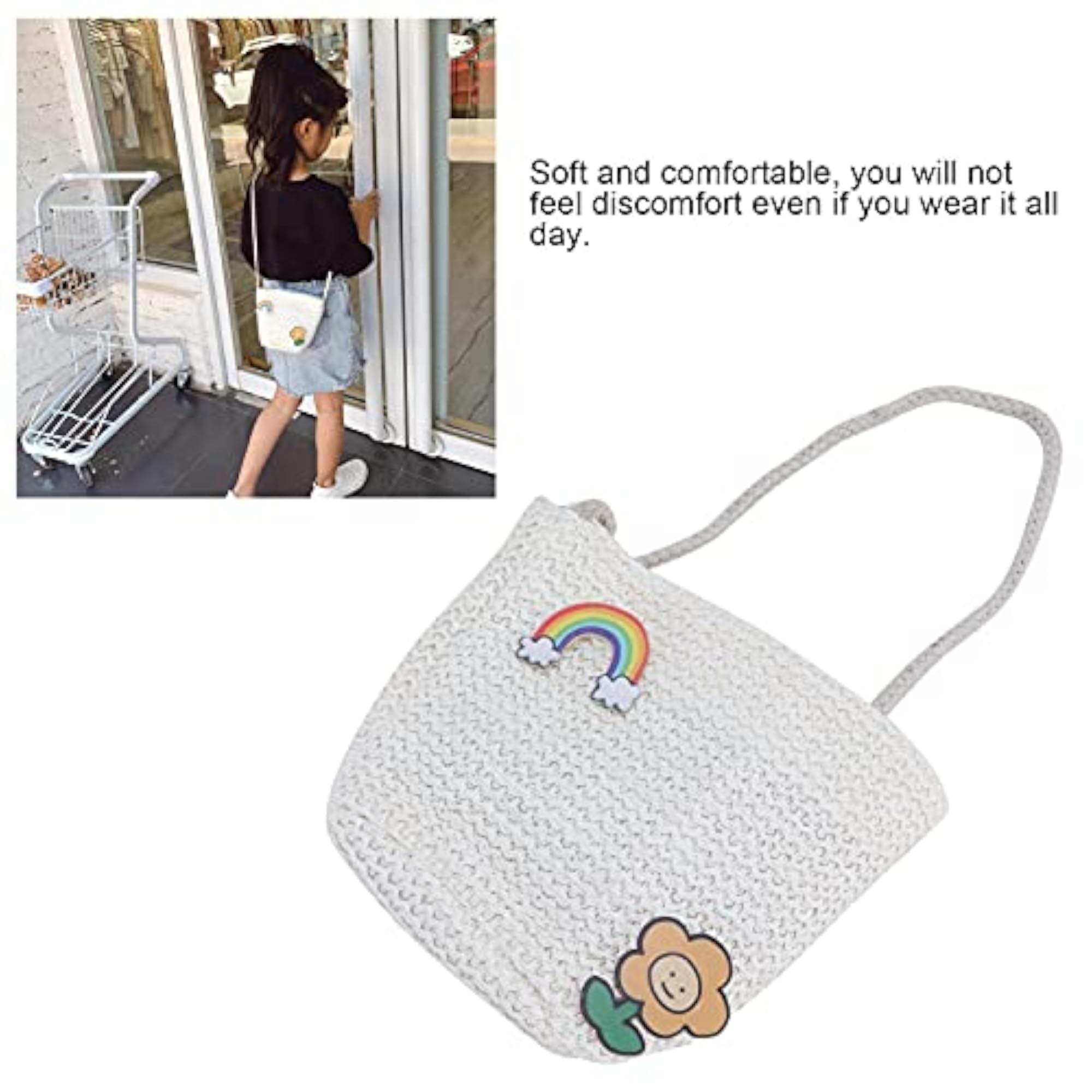 Handwoven Crochet Straw Women's Handmade Messenger Bag