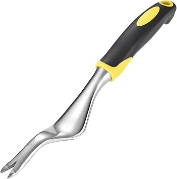 Weed Puller Hand Weeder Tool for Garden, Bend-Proof Leverage Base with V-Shaped Forks for Easy Weed Removal & Deeper Root Digging, Weeding Digger Tool with Ergonomic Handle for Farm Lawn Yard