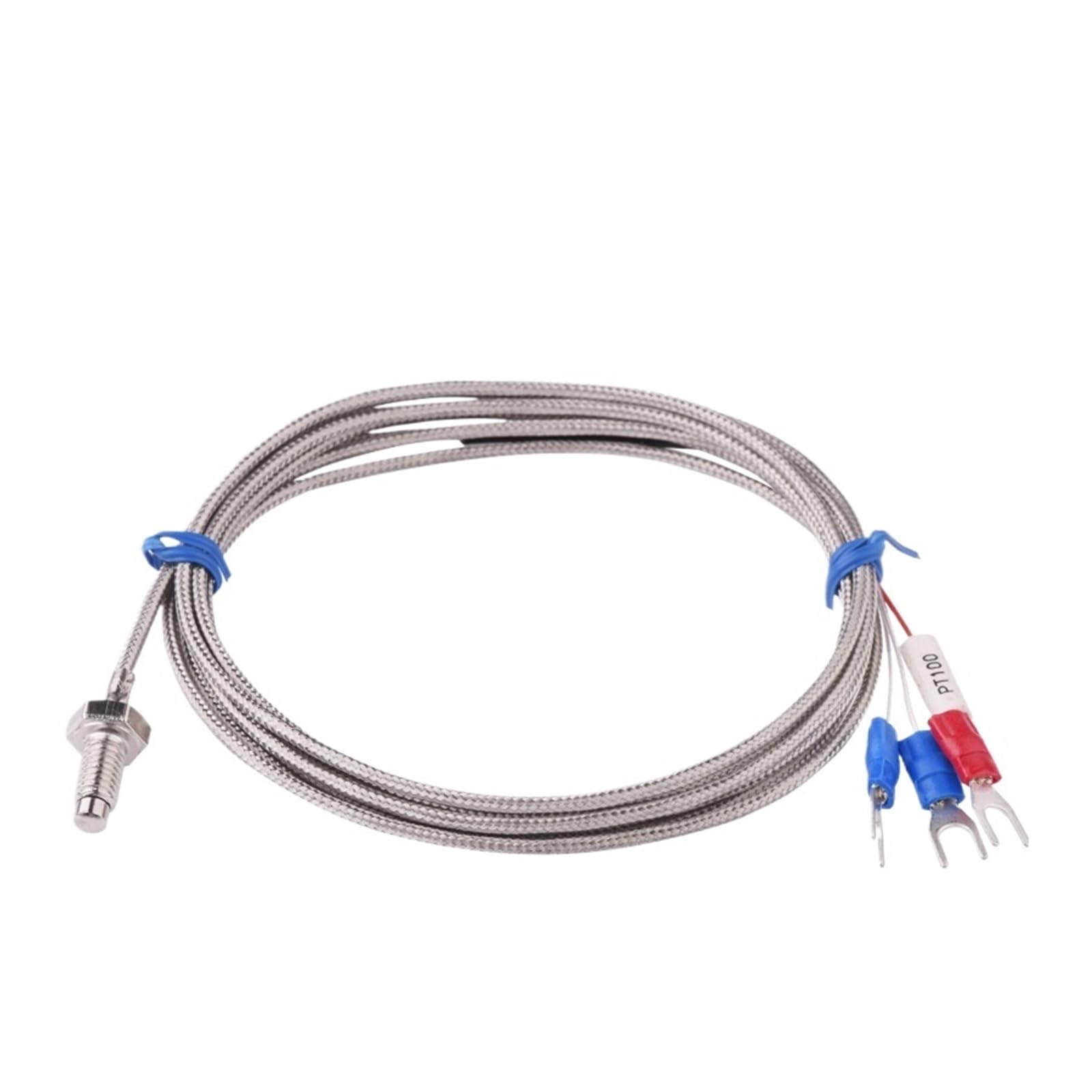 PT100-M6 thermal resistance transmitter precision screw metal shielded wire temperature thermocouple temperature sensor(PT100-M6-3Meter)