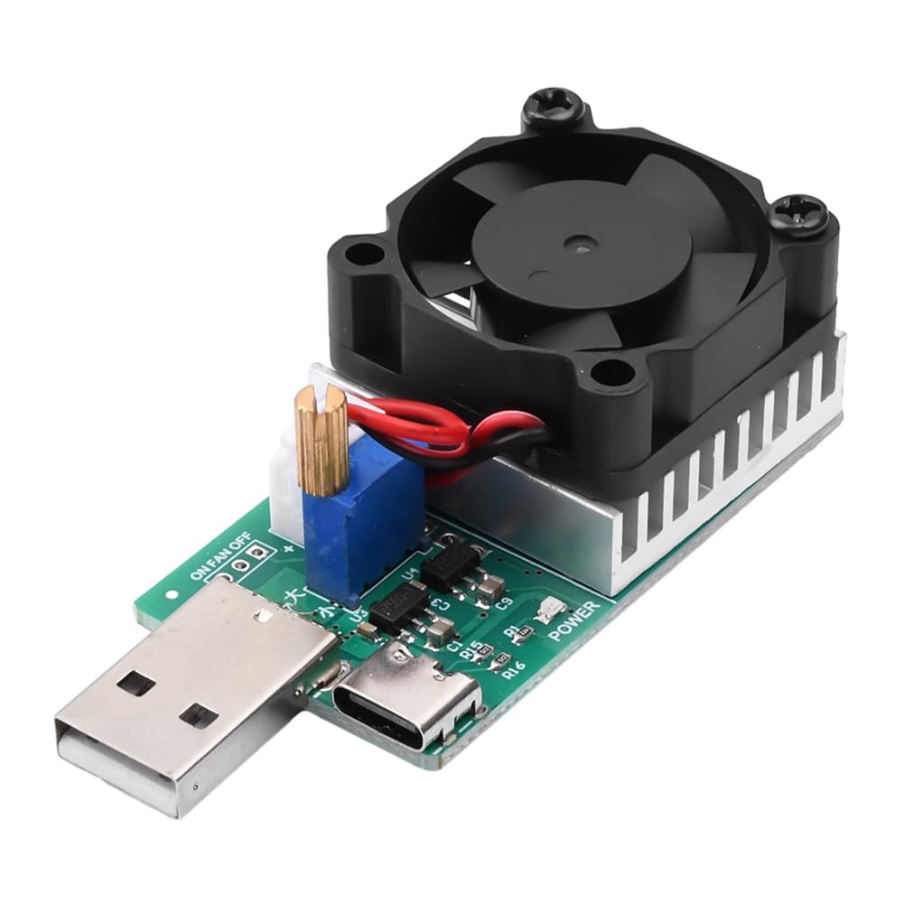 Jnchdghwa As Shown Adjustable Current Module 18W Dc 3.7V-13V Electronic Test Load Resistor Usb Battery Discharge Capacity Tester With Fan