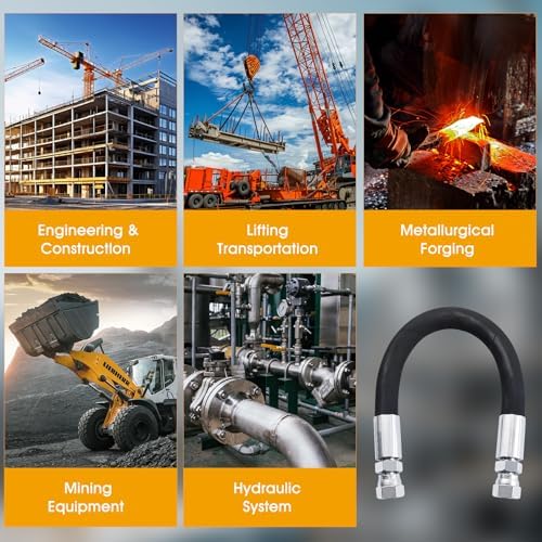 3/8" Hydraulic Hose Assembly 12 inch,with 3/8" JIC 37° Female Swivel Fittings (2 Ends),SAE 100R2AT 2 Wire Braid, 4785 PSI, -40°F to +250°F — view 2