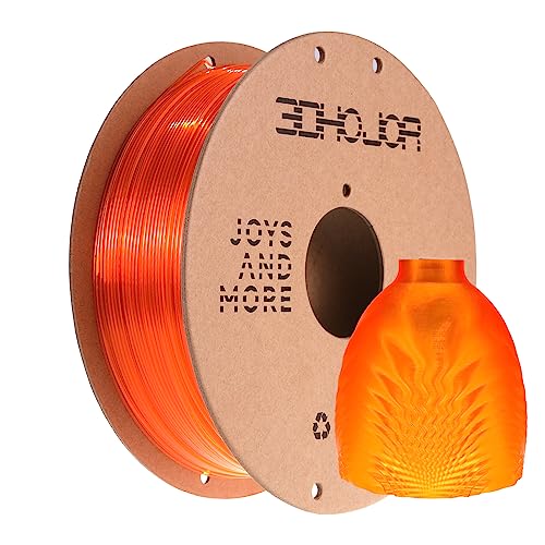 Image of 3DHoJor PETG Filament 1.75mm, PETG 3D Printing Filament, 2.2 LBS (1KG) Cardboard Spool, Fit Most FDM 3D Printer, Orange
