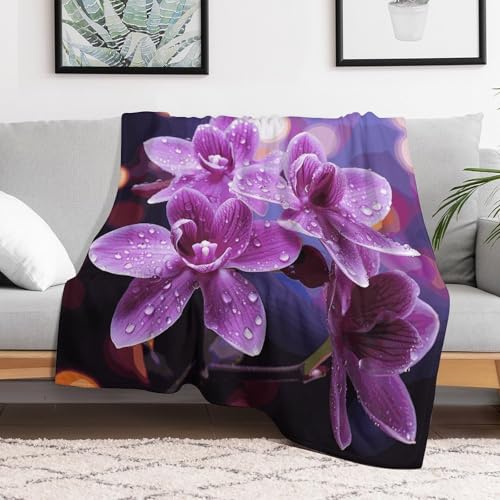 Couverture micro polaire violette 152x203 cm pour lit et canapé - 2