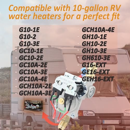 Image of Upgraded 92089 RV Water Heater Gas Valve - Fits for Atwood GC10A-4E, 10 Gal Models (G10-1E, G10-3E, GC10A-2E, GC10A-3E) - Replace Part number #93844, 93870, 92078,93869