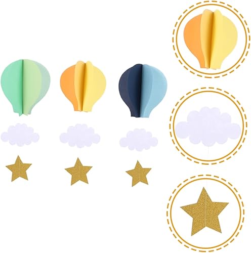 Miniatura 2 de DECHOUS Colgante de nube de globo de aire caliente, adornos colgantes de nubes pastel caliente Nf decoración de techo nube caliente 3D globo de aire