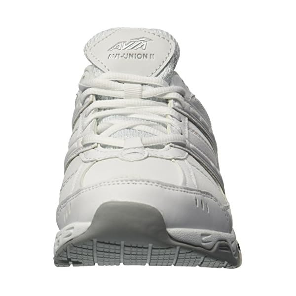 Avia-Avi-Union-II-Non-Slip-Shoes-for-Women--Comfort-Safety-Shoes-for-Work-Nursing-Restaurants-Walking--Black-or-White Avia Avi-Union II Non Slip Shoes for Women - Lace Up Comfort Women's Work or Walking Sneakers - White/Chrome Silver, 10 Medium