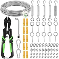 Besdiyart 70 Stück Stahlseil Set, 30M 3mm Drahtseil PVC beschichtetes 304 Edelstahlseil mit Drahtseilschneider, Drahtseilspanner Set mit Ösen Seilspanner zum Aufhängen