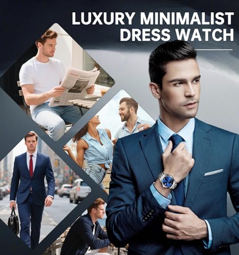 Mens Watches Dress Waterproof Analog Watches Stainless Steel Luxury Minimalist Men's Wrist Watch with Date Big Face Luminous Pointers & Scales relojes para Hombres4