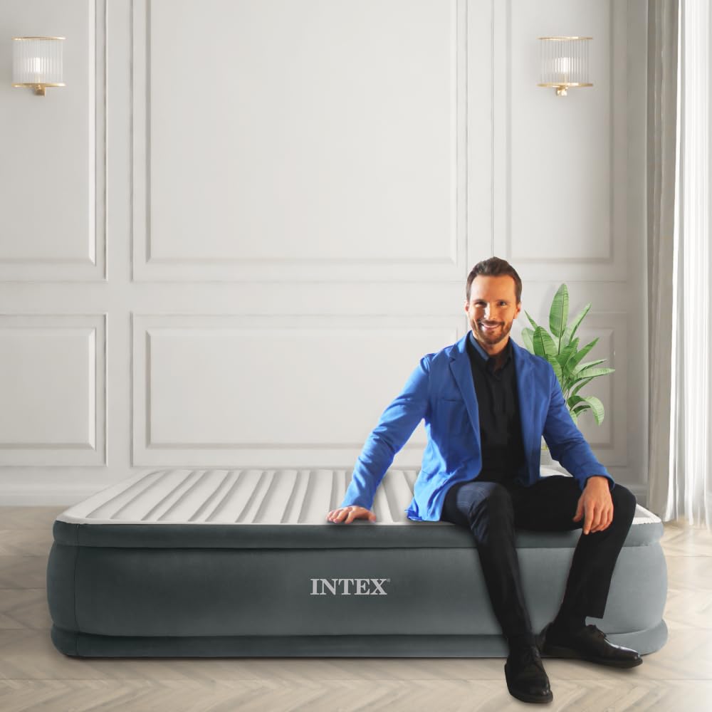 COMFORT WAVE materasso gonfiabile matrimoniale 152x203x46 cm con Tecnologia Fiber-Tech e pompa elettrica integrata, letto ad aria autogonfiante compatto e confortevole