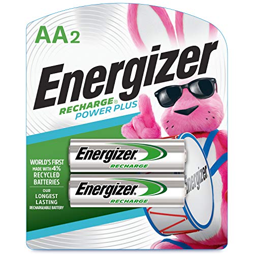 Energizer Rechargeable AA Batteries, NiMH, Pre-Charged, 2 Count (Recharge Power Plus)