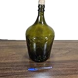 Garrafão vidro bolha antigo rolha madeira 4 lit 38x17cm 700g