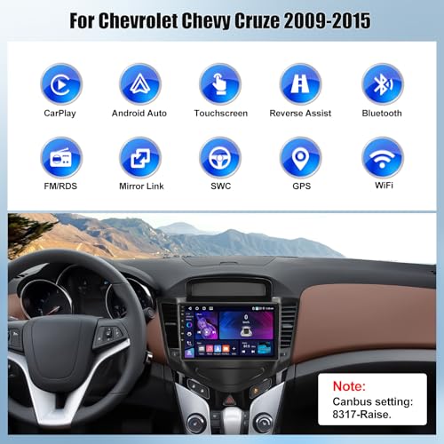 Autoradio Android 13 pour Chevy Cruze 2009-2015 avec CarPlay sans fil - 2