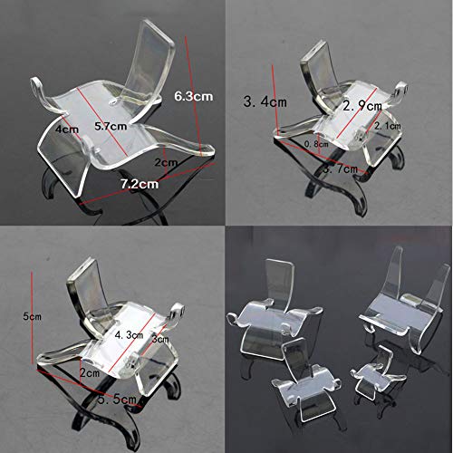 Teensery 6 Pieces Clear Plastic Display Stands 3 Sizes Display Easel Holders Small Collectibles Display Rack For Jewelry Crystal Geode Rock Mineral Agate Coral #TOP4