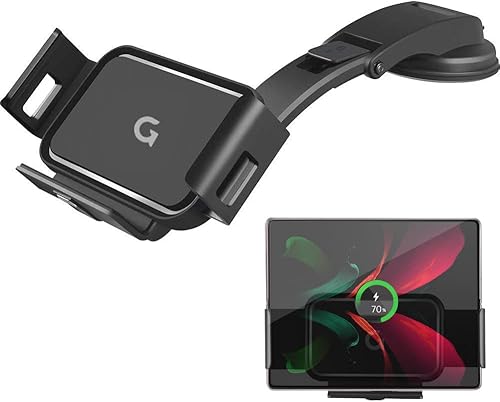 Miniatura 1 de Gaze Cargador de coche inalámbrico Wide H para Galaxy Z Fold 3, Fold 4, iPhone 13 Pro Max, soporte horizontal para smartphone, carga rápida Qi de 15
