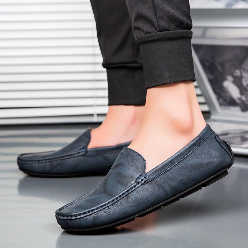 Men's Loafers Shoes Square Toe PU Leather Driving Style Loafer Lightweight Slip Resistant Comfortable Casual Wedding Slip-on3