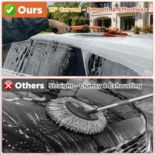 FIXFANS Pressure Washer Foam Cannon Gun, Car Wash Brush with Long Handle - 4