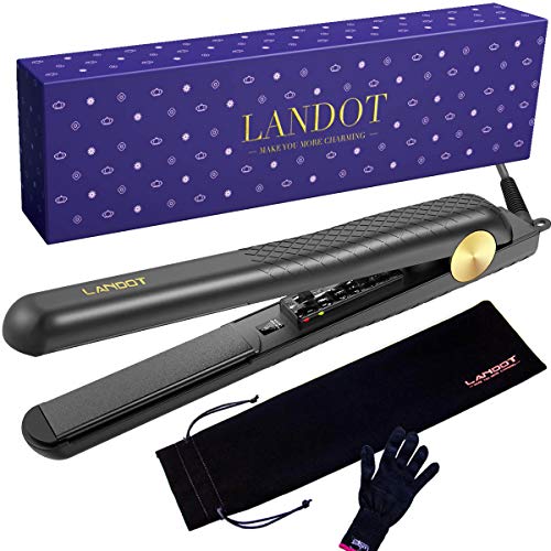 LANDOT Hair Straightener Professional Ceramic Tourmaline Ionic Flat Iron Anti Static Straightening Iron