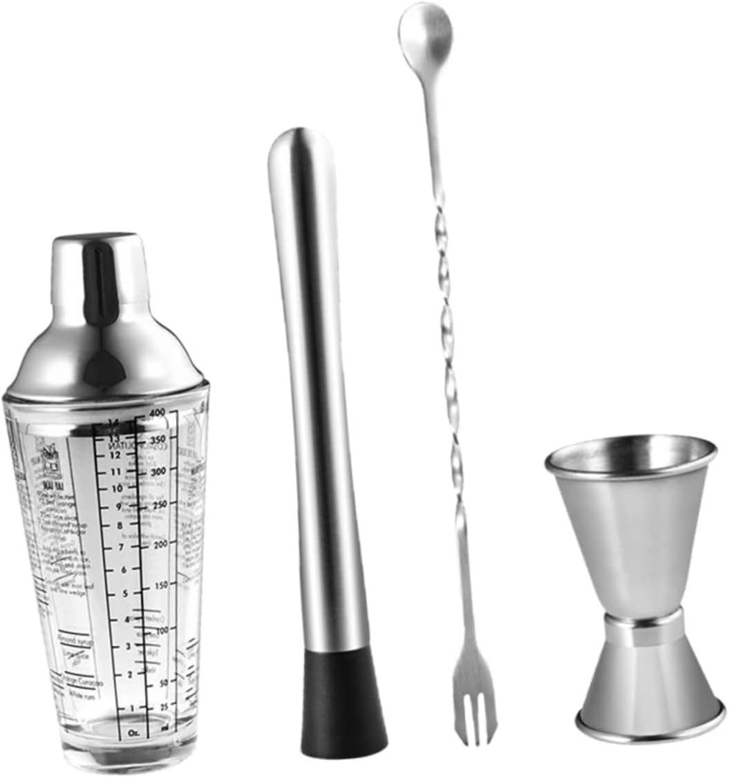 Luxshiny 1set Stainless Steel Cocktail Bartender Supplies for Mixology and Cocktail Service and Elegant Design