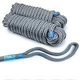 Premium Nylon Boat Dock Lines & Ropes for Docking 3/8'' x 15' | Double Braided Marine Rope & Mooring Line| Boat Ropes for Docking with Loop | UV & Saltwater Resistant Dock Ropes for Boats & Pontoons