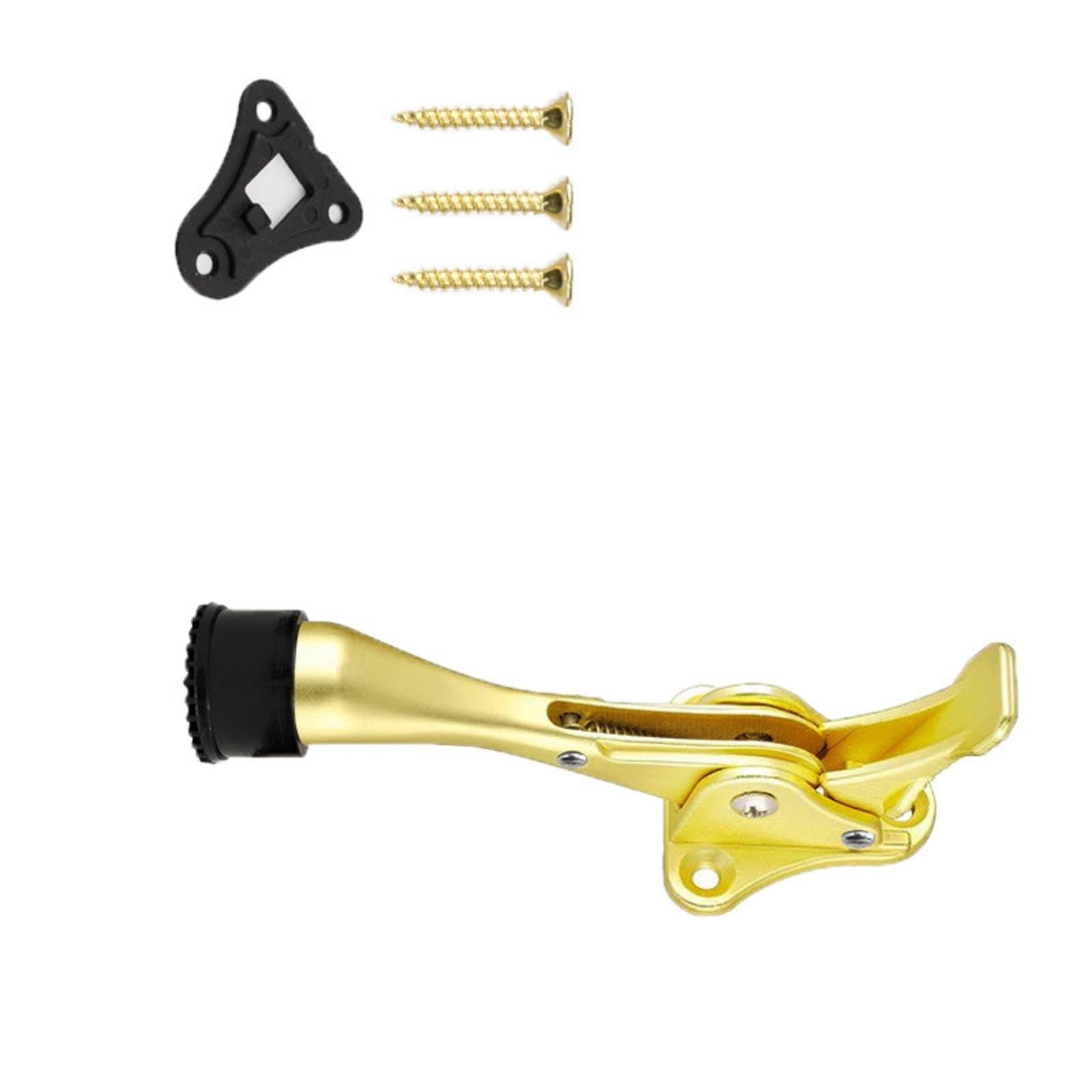 Nucelit Gold Smooth Alloy Door Holder For Interior Entries Foot Operated Design Modern Door Stopper
