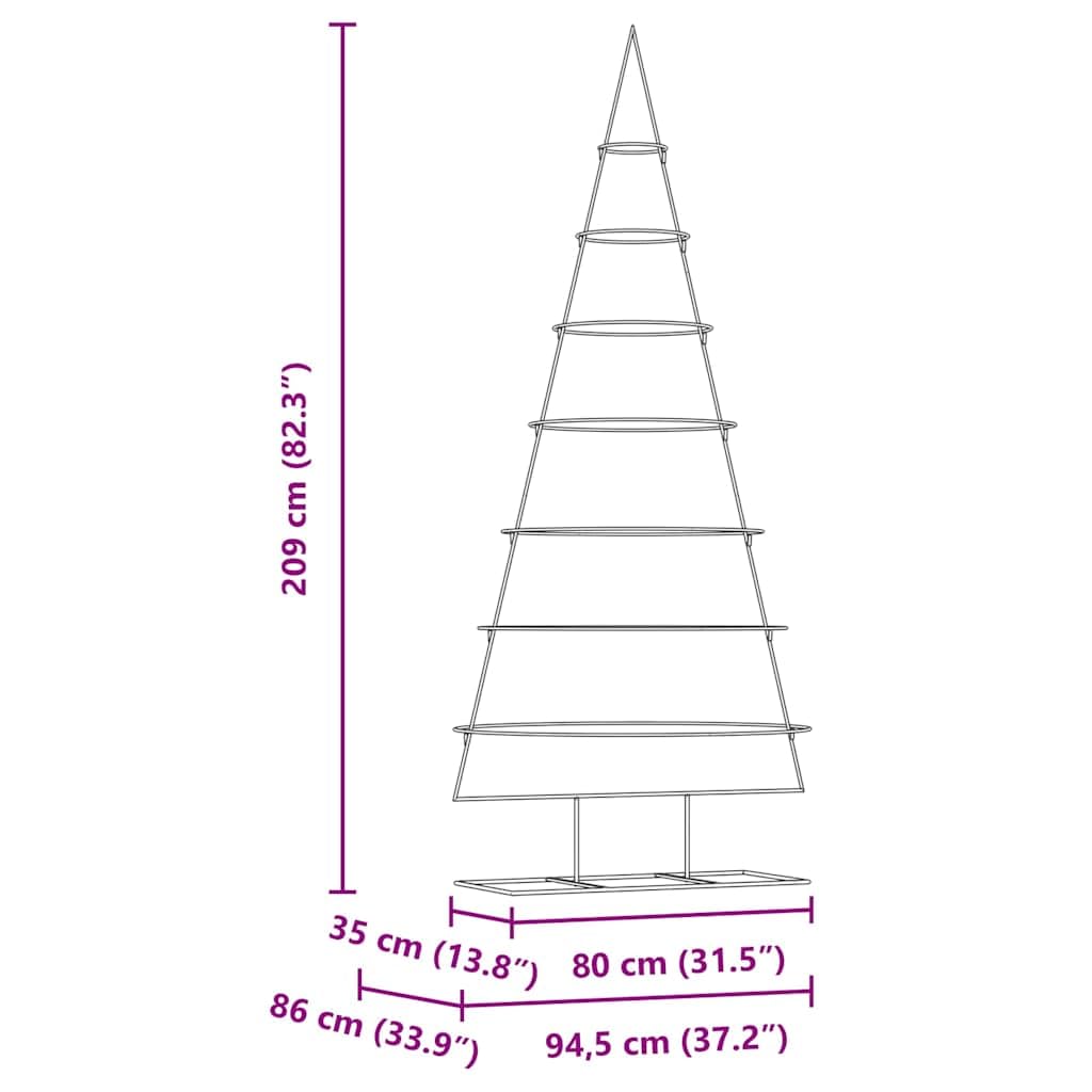 vidaXL Metall Weihnachtsbaum Gold 209 cm Pulverbeschichteter Stahl, Wohnzimmer, moderner Weihnachtsbaum, minimalistischer Schmuck, stylische Deko, Designer-Urlaubs-Skulptur