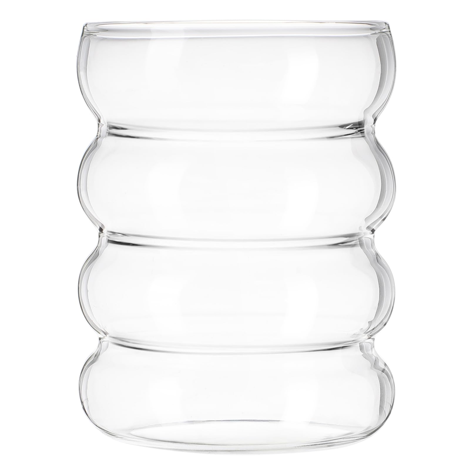 HANABASS2pcs Ripple Shaped Vintage Drinking Glasses, Clear Ribbed Glassware, Water Glass, Juice Glass, Beverage Glass, Coffee Mugs, Bubble Glass Cup for Home Kitchen 380 Ml