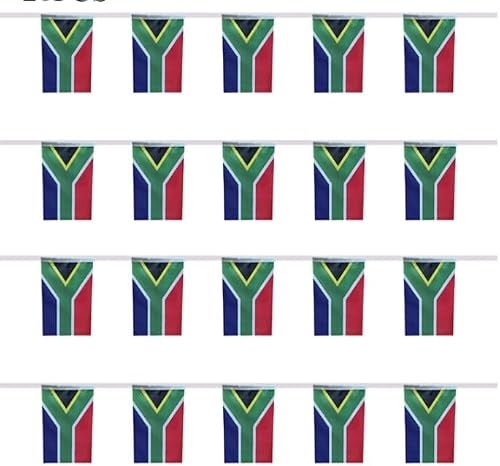 South Africa String Bunting Flags, 20 Pcs