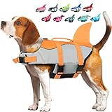 EMUST Chaleco salvavidas para perros Ripstop con asa de rescate para perros pequeños, naranja)